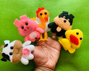 Marionnettes à doigts d’animaux de ferme - Enfants enfants Marionnettes idéales pour divertir votre tout-petit - Idéal pour les enseignants - Jouets silencieux