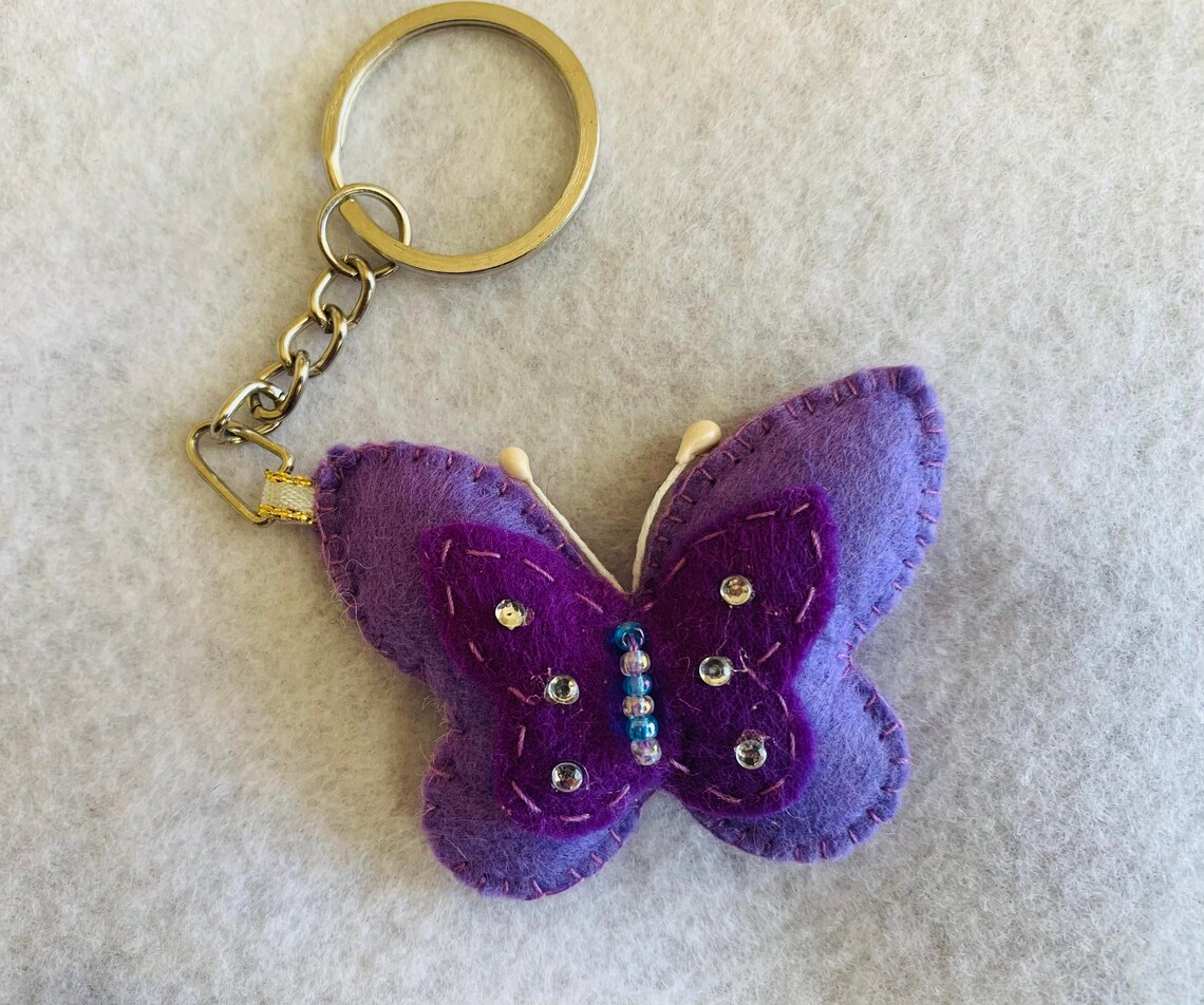 Cute Butterfly Keychain Butterfly Keychain Keyring Metal Etsy