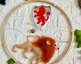 Lion , wardrobe mobile , Lucy mobile, mobile for girl , baby mobile, Lion mobile,