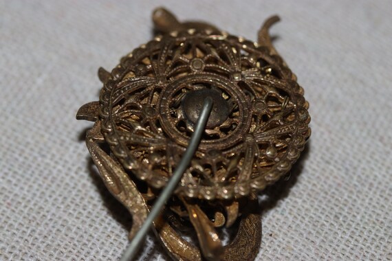 Vintage Unsigned Miriam Haskell Stick Pin Gold To… - image 3