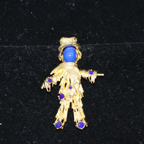 Vintage Unsigned Pauline Rader Scarecrow Large Brooch