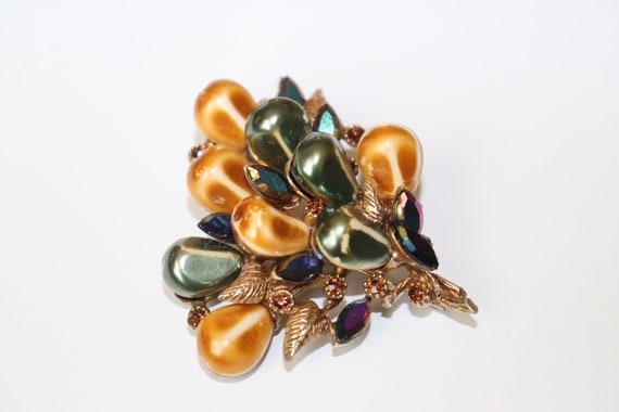 Vintage Unsigned 1940s Miriam Haskell Brooch Pin … - image 2