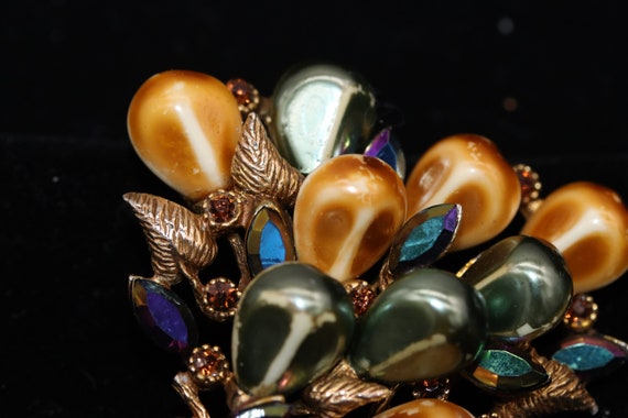 Vintage Unsigned 1940s Miriam Haskell Brooch Pin … - image 4