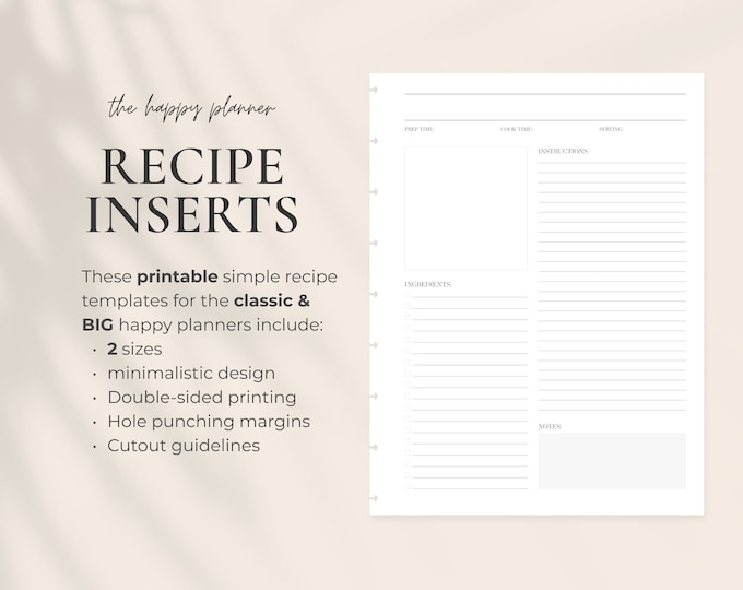 Mini Happy Planner® Foodie recipe Organizer Happy Planner - Etsy