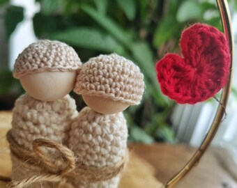 couple amoureux universel cercle coton métal crocheté main