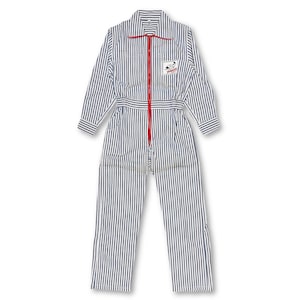 New Womens Showa 1970s JDM Japan Yamaha Champion Tsunagi Coveralls Pin Stripe