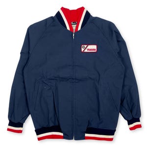 Retro 1970s Showa Era JDM Japan Yamaha Racing Pit Crew Jacket Blue