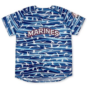 New Japan NPB Chiba Lotte Marines Festa Baseball Promotional Jersey Blue 2018