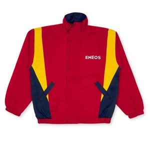 Retro Showa JDM Japan ENEOS Stitched Logo Jacket Jumper Red Orange