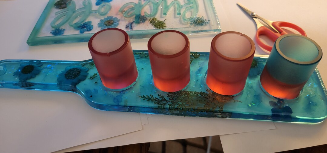 Epoxy Resin Shot Glasses and Shot Glass Holder. 2 Styles to Etsy