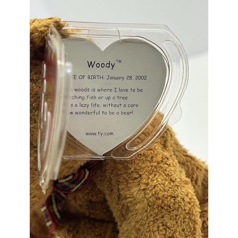 Vintage 2002 Ty Woody Brown Bear Beanie Babies Plush Stuffed Animal Small Cute image 4