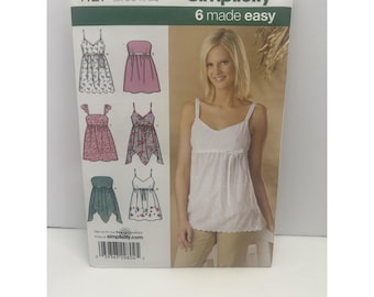 Simplicity 4127 Sewing Pattern Misses' Tops Camisoles Strapless Size H5 6-14
