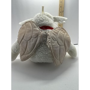 Lamb Puppet Angel Plush Stuffed Animal Toy Small Christmas Wings Bell Halo Soft image 3