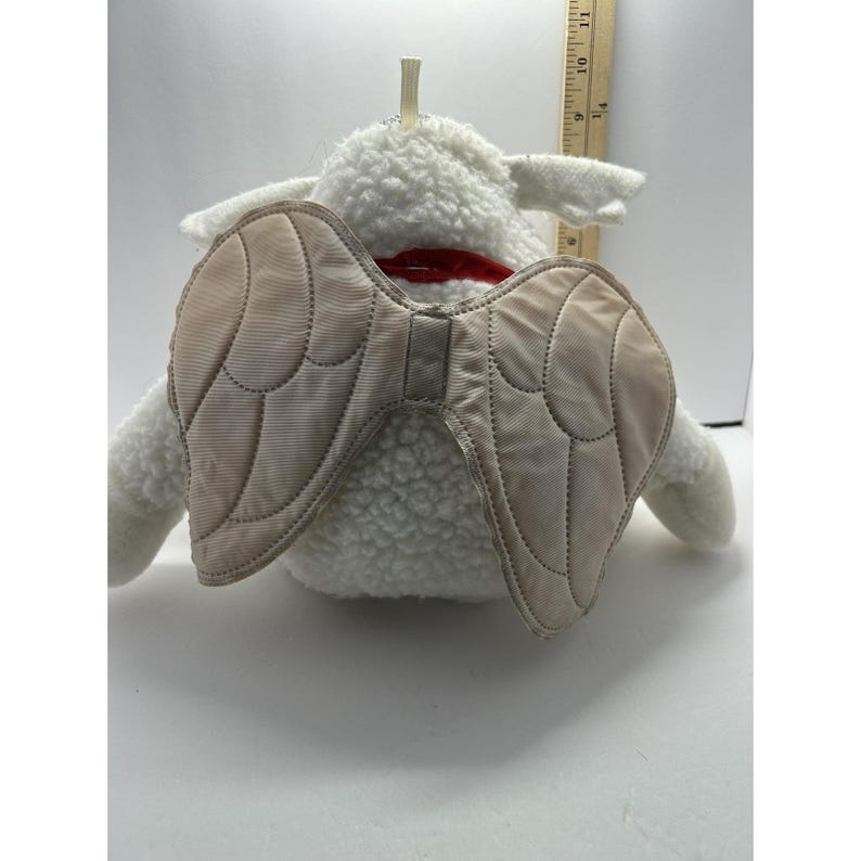 Lamb Puppet Angel Plush Stuffed Animal Toy Small Christmas Wings Bell Halo Soft image 3