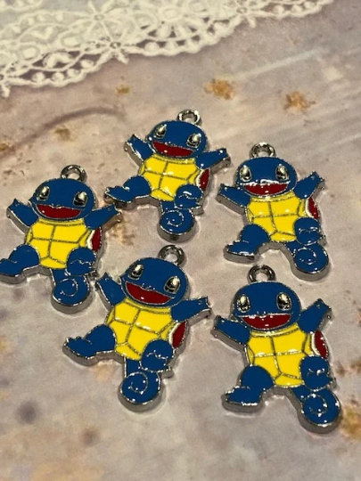 5 pcs Squirtle Enamel Charms l Pokémon Charm N8 - Thumbnail 2