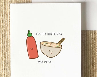 Pho Card - Asian Punny, Funny Cute Greeting, Birthday, Celebration, Party, Food & Drink
