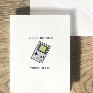 Carte Game Boy - Punny rétro des années 90, anniversaire, fête des pères, fête des pères, voeux du millénaire mignon drôle