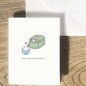 Carte Fan-Tastic - Carte de voeux drôle mignonne de petit chien asiatique, fête des mères, fête des pères, nourriture et boisson
