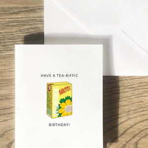 Carte de lait de soja, thé et chrysanthème Vitasoy - Asian Punny Funny cute salutation, carte d'anniversaire, célébration, carte de remerciement