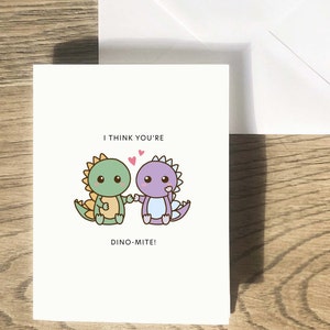 You're Dino-Mite Card - Punny Cute Greeting, Birthday, Love, Valentine’s Day, Anniversary, Wedding, Funny