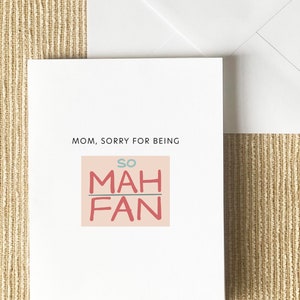 Carte de fan de Mah - Asian Punny Funny cute salutation, dicton chinois, fête des mères, fête des pères