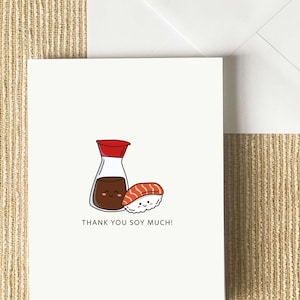 Merci beaucoup de carte de soja - chevreau asiatique drôle mignon salutation, merci, amour, appréciation, professeur, nourriture et boisson
