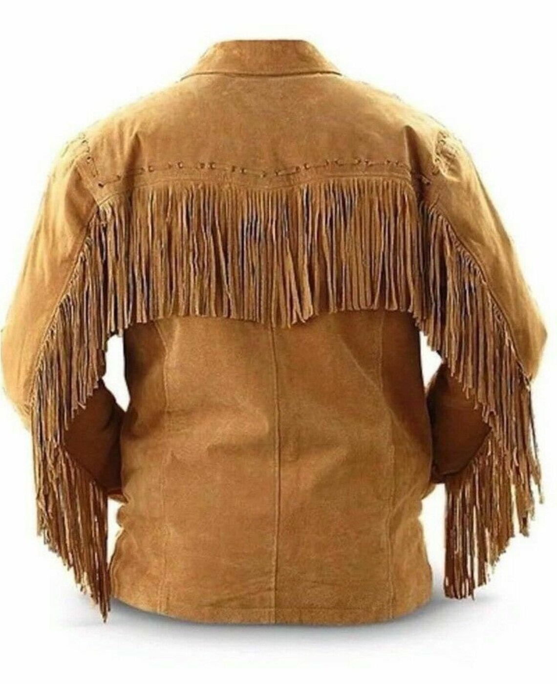 Men's Leather Western Jacket With Fringe Cowboy Style - Etsy