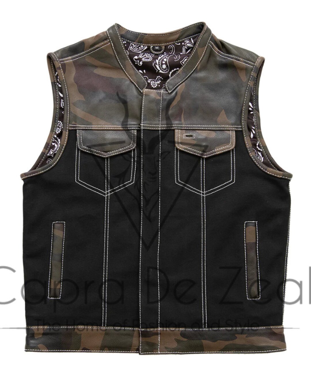 Leather Vest Men's Biker Vest Hunt Club Style Handmade Etsy
