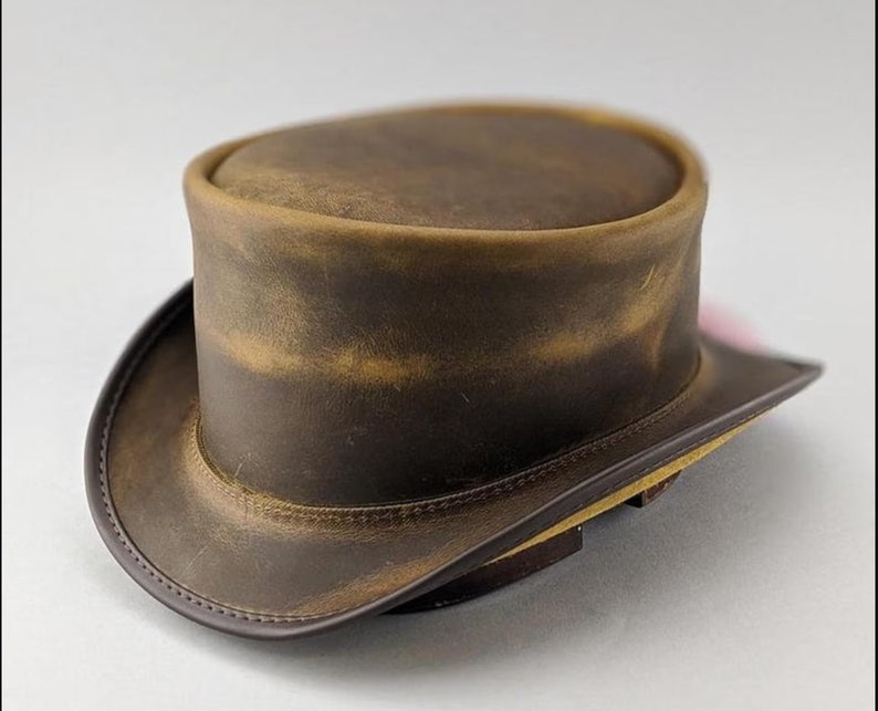 Leather Top Hat El Dorado Steampunk Motorcycle Rider Biker Top Etsy