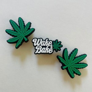 3 Shoe Charms, Adult Shoe Charms, Wake and Bake