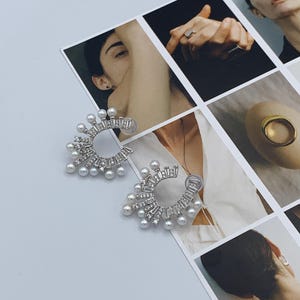 Multi-pearl Earring with Freshwater Pearls - Original jewelry, gift for her, present