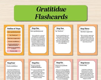 Dankbaarheid Flashcards Instant Download - Boost uw stemming en cultiveer een positieve mindset! CGT-hulpmiddelen, counseling, therapie, zelfhulp