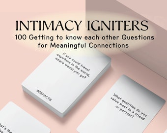 Intimacy Igniters: 100 elkaar leren kennen Vragen voor betekenisvolle verbindingen, breng vandaag samen de chemie tot leven! Paren promptkaarten