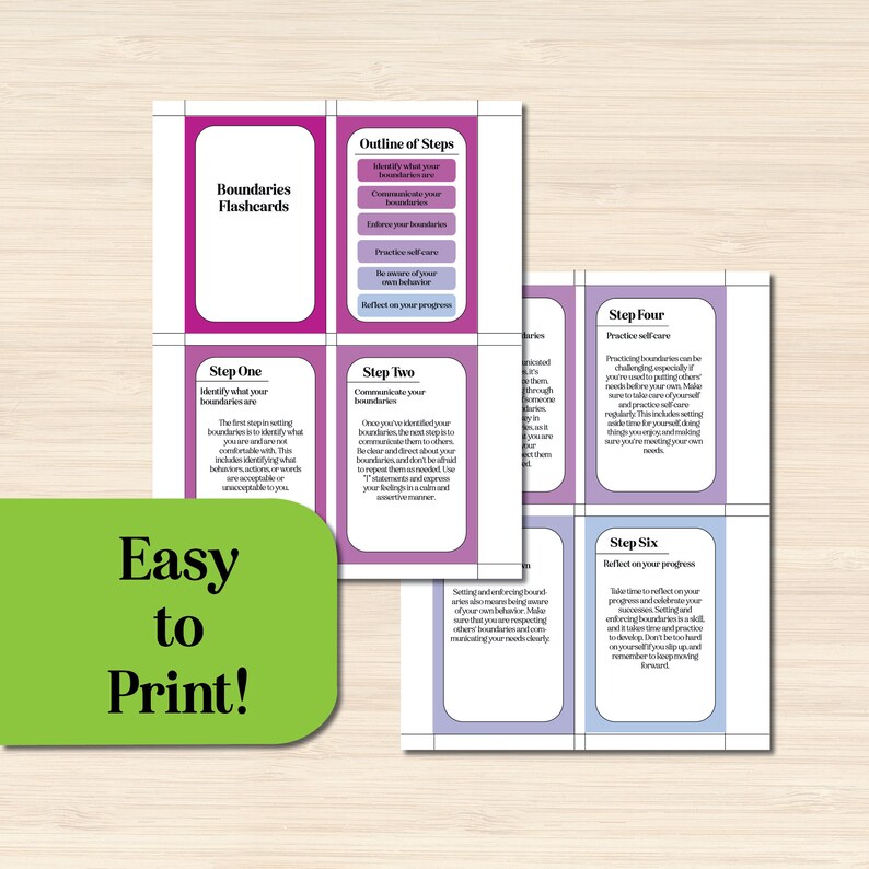 Boundaries Flashcards - A Helpful Resource for Therapy, Coping, and ...