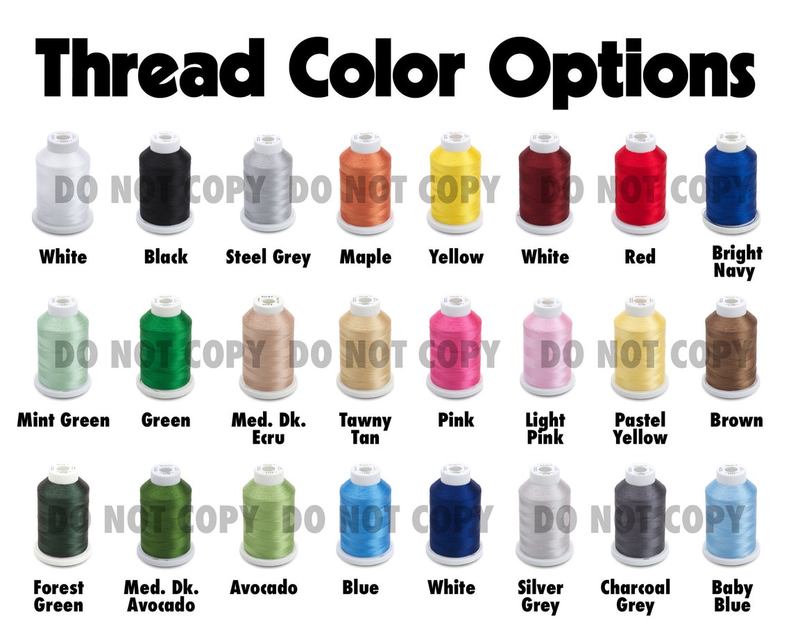 Embroidery Thread Color Chart - Essential Swatch Guide for Monogram ...