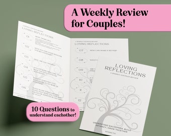 Liefdevolle reflecties: een wekelijkse recensie van een stel. Vragen om elkaar te begrijpen, intimiteit op te bouwen en samen te groeien! digitale download