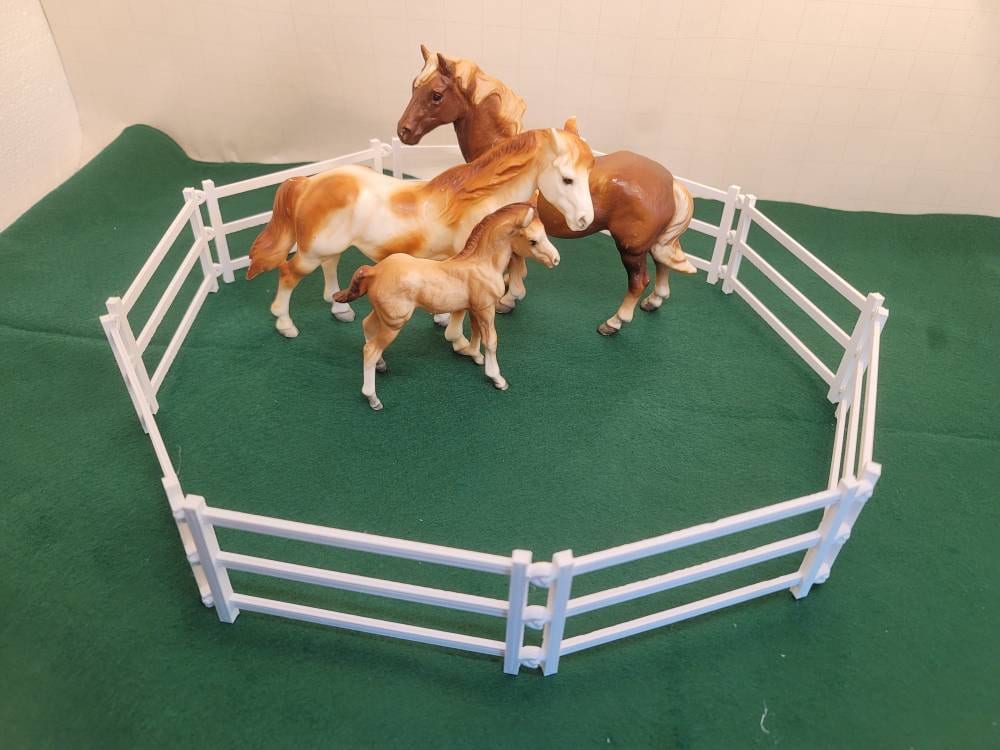 Farm Fence Toy Model Fence 3 Rail Fence Toy Doll House Fenceing Animal