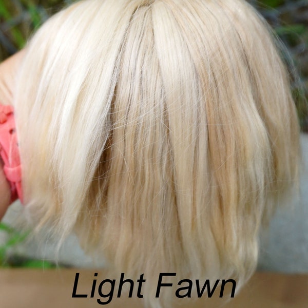 Fawn Alpaca Locks Long Washed Combed Reroot Wig Doll BJD USA