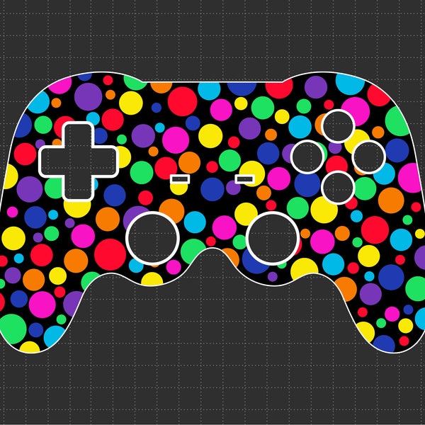 Game Controller International Dot Day Gamers Svg Png, Multicolor Rainbow Polka Dot, September 15th, Svg, Png Files For Cricut Sublimation