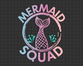 Mermaid Squad Svg, Mermaid Girl Svg, Mermaid Party Svg, Wszystkiego najlepszego z okazji urodzin Svg, Birthday Girl Svg