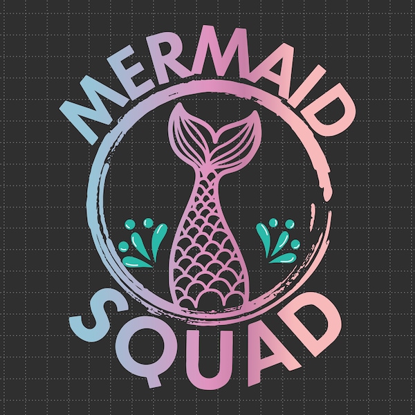 Mermaid Squad Svg, Mermaid Girl Svg, Mermaid Party Svg, Happy Birthday Svg, Birthday Girl Svg