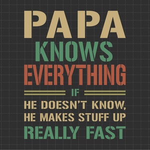 Papá lo sabe todo, si no sabe, inventa cosas Svg, llámame papá Svg, papá Svg, abuelo Svg, regalo del día del padre