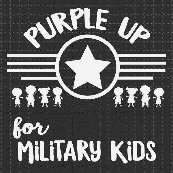 Star Purple Up For Military Kids Svg, Purple Ribbon Svg, Veteran Of US Army, Proud Military Family, Military Child, Patriotic Military Svg