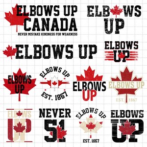 Elbows Up Canada png-bundel, True North Strong and Free, Canadian Hockey Culture, Proud Canadian, niet te koop, Never the 51st State