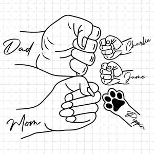 Personalisierte Name Kinder, die Hand Mama und Hand Papa PNG SVG, beste Mutter aller Zeiten, bester Vater überhaupt, benutzerdefinierter Name Familie Hoding Hand Png svg