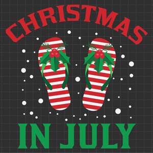 Weihnachten im Juli Flip Flops svg, Sommer Vibes, Strandurlaub, Urlaubssvg, tropisch svg, svg, Png-Dateien für Cricut Sublimation