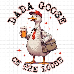 Papa oie en vrac Png, Silly Goose Dad Png, cadeau fête des pères drôle d'oie pour mari Png, conception d'annonce de grossesse nouveau papa