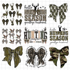 Hallo Jagdsaison Auf Wiedersehen Ehemann Png, Camo Kokette Bogen Png, Jagd Sublimation, Camo Dude Print Png, Mädchen Camo Bogen Png shirt