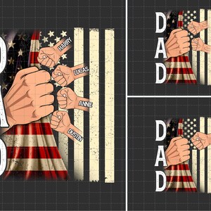 Conjunto personalizado de choque de puños para papá (en formato PNG), bandera estadounidense, manos de padre e hijo (en formato PNG), Día del Padre (en formato PNG), choque de puños entre bebé y papá (en formato PNG), regalo para papá