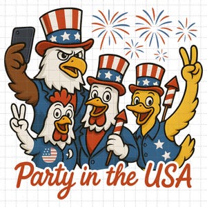 Party in den USA Png, Huhn 4. Juli Png, Vaterländischer Adler Png, Lustiger Bauer 4. Juli, Unabhängigkeitstag